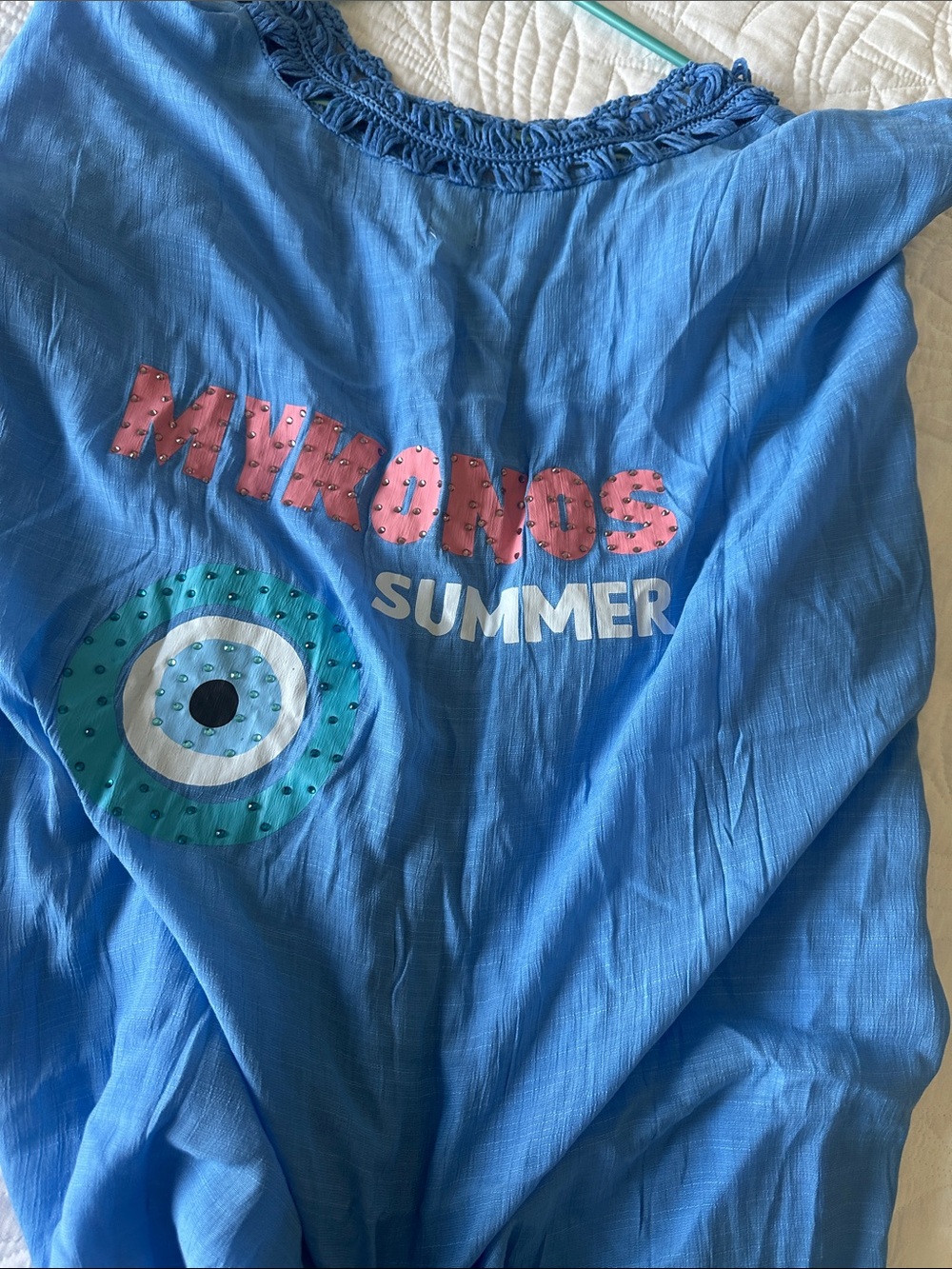 Surf Gypsy Blue "Mykonos Summer" Graphic Tunic